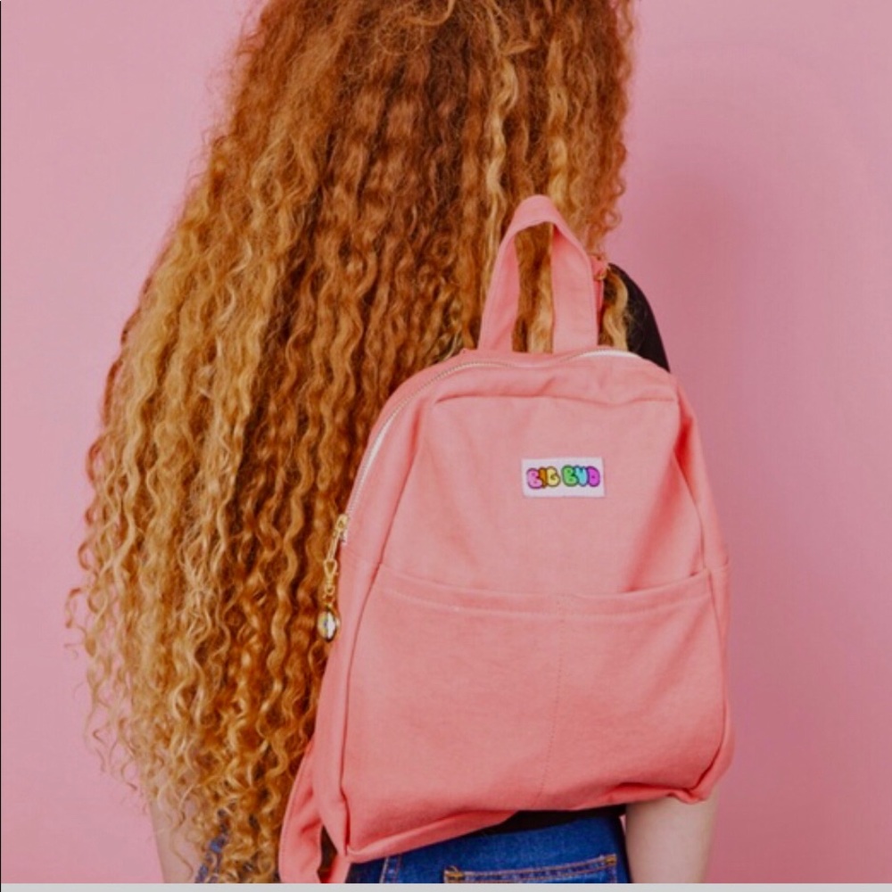 Big Bud Press Denim Mini Backpack in Flamingo Pink